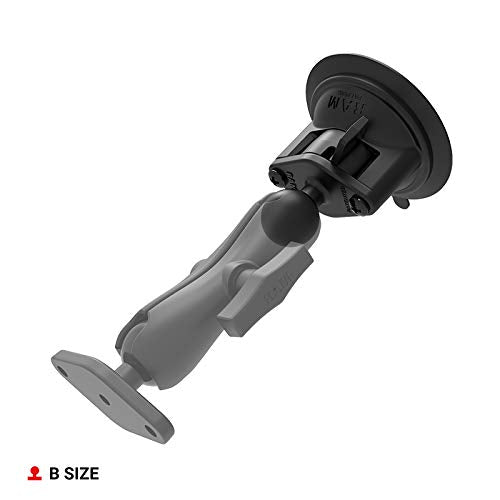 RAM MOUNTS Twist-Lock Suction Cup Base with B Size 1" Ball, Windshield & Dash Mount Base for RAM Device Holders RAP-B-224-1U