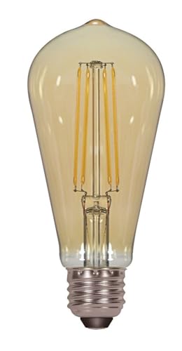 Satco 4.5 watt ST19 LED; Amber; Medium Base; 2000K; 380 lumens; 120 Volts; Carded