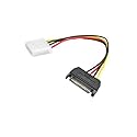 15 Pin SATA Male to 4 Pin Female Power Cable