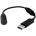 GANPUB Black Audio USB Breakaway PC Cable Cord Adapter Converter for Xbox 360 Controller RockSmith Real Tone Cable