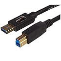 Amazon Basics USB-A to USB-B 3.0 Cable, 4.8Gbps High-Speed with Gold-Plated Plugs, 6 Foot, Black