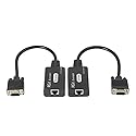 XMSJSIY VGA Extender Over Cat5e/6, VGA Male to RJ45 Ethernet LAN Extender Converter Signal Sender Repeater for HDTV HDPC PS4 STB 1080P Up to 60m (1