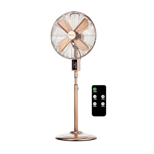 Holmes 16" Copper Digital Metal Stand Fan 3-Speed Oscillation Remote
