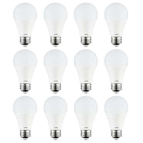 Sunlite 41242-SU LED A19 Light Bulb, Non-Dimmable 12 Watt (75W Equivalent), 1100 Lumens, Medium (E26) Base, ETL Listed, 6500K Daylight, 12 Count