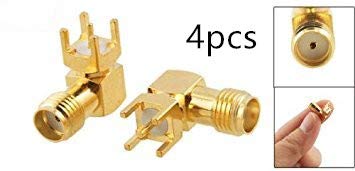 bnafes SMA Female Jack Right Angle Solder PCB Mount RF Connector Adapter 4pcs