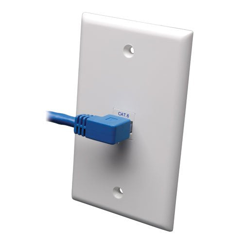Tripp Lite Cat6 Gigabit Molded Patch Cable (RJ45 Left Angle M to RJ45 M) Blue, 10-ft.(N204-010-BL-LA)