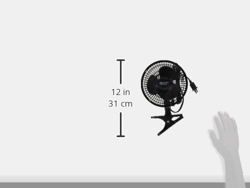 Comfort Zone 6-Inch Corded Clip-On Personal Fan - 2-Speed Quiet Desk Fan with 360° Rotation, Fully Adjustable Tilt & Secure Strong Clamp - Mini Air