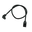 SATA III Premium Round Cable Straight to Right Angle - Black, 24 inches