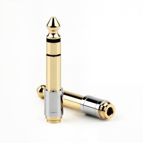 Zylveron 6.35mm (1/4 inch) Male to 3.5mm (1/8 inch) Female Headphone Adapter - 24K Gold-Plated Audio Jack Converter for Electric Piano and Drums, Amp