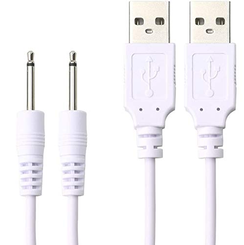 Accessonico 2.5mm Charger 2.5mm to USB 2.5 mm DC Charging Cable (2-Pack 3.3FT) Replacement DC Cord (White)