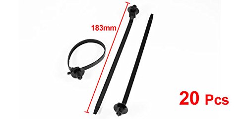 uxcell Nylon Push Mount Electrical Cable Zip Tie, 183mm x 5mm, 20 Pcs, Black