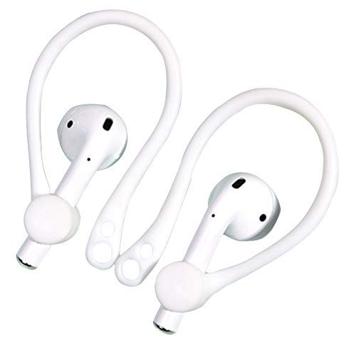 ALXCD Ear Hook Ear Tips Compatible with Airpod, 2 Pairs Over-Ear Soft TPU Ear Hook & 2 Pairs in-Ear Silicone Ear Tips in 1 Set [Anti Slip][Anti Lost]