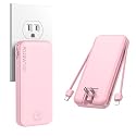 Nusyddy Portable Charger, 10000mAh PD20W Fast Charging Power Bank with Built-in Cables & Wall Plug, Travel Essentials External Battery Pack, USB C