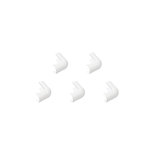 D-Line Small Cable Raceway External Bend, for use with 0.78" (W) x 0.39" (H) Cable Cover - 5-Pack, White