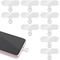 Phone Tether Tab, 10 Pieces Universal Phone Lanyard Patch Without Adhesive,Phone Lanyard Replacement Part for Cell Phone Strap(Transparent)