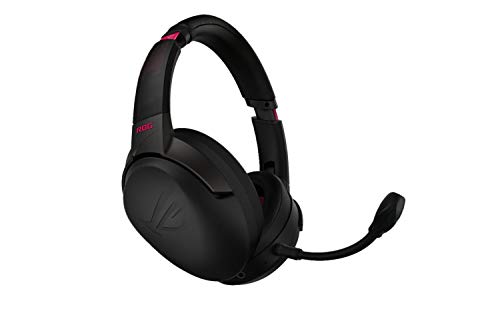 ASUS ROG Strix Go 2.4 Electro Punk Wireless Gaming Headphones with USB-C 2.4 GHz Adapter | Ai Powered Noise-Cancelling Microphone | Over-Ear