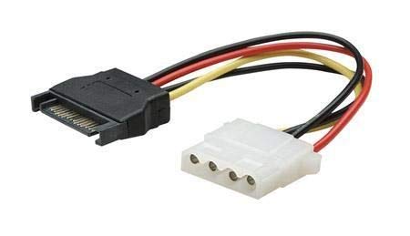 Manhattan 6" 4-pin Molex Female to 15-pin SATA Male Power Cable
