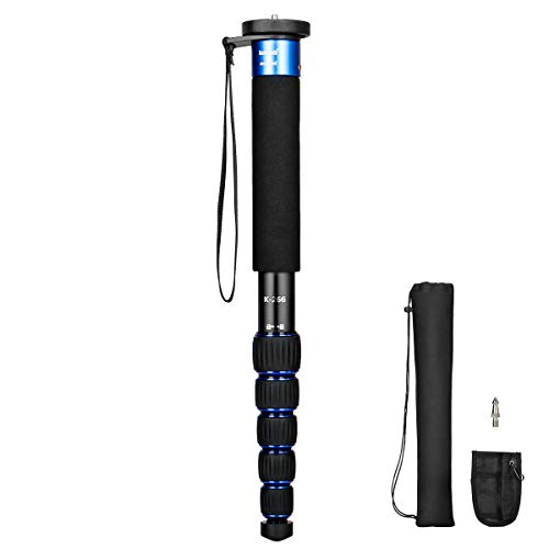 Koolehaoda 6-Section Monopod Compact Portable Photography Aluminum Alloy Unipod Stick, Max. Load 10kg / 22lbs, Folding Size is only 15-inch (K-266