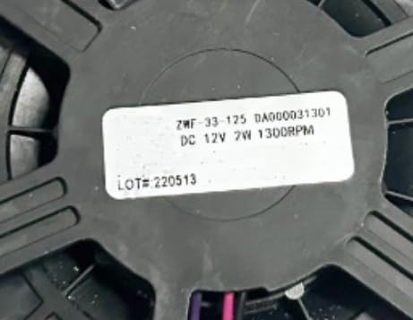 ZWF-33-125 DA000031301 12V 2W 1300RPM 3-Wire Cooling Fan