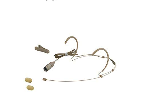 HEIMU Wired Double Earhook Headset Boom Mini XLR Omni-Directional Microphone (for Audio-Technica Type 4 pin mini Plug Skin)