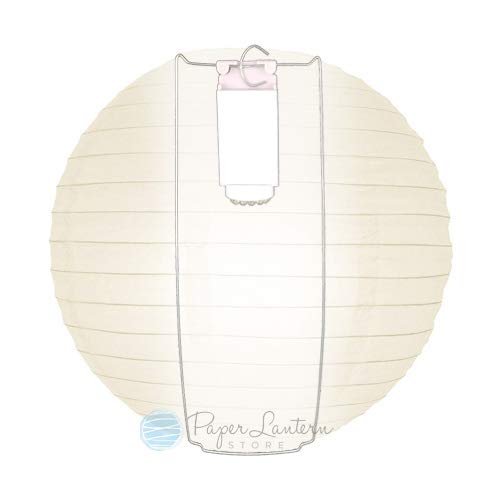 fantado PaperLanternStore.com (5-Pack + Remote) 10-LED Wireless Remote Controlled Paper Lantern Light, Cool White (Battery Powered)