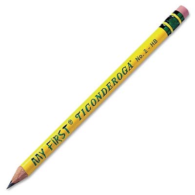 Ticonderoga My First Wood-Cased Pencils, 2 HB Soft, Pre-Sharpened, Yellow, 2 Count
