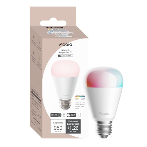 Aqara Thread/Zigbee Smart LED Light Bulb T2 E26, 1 Pack