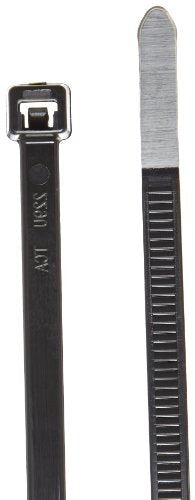 Hellermann Tyton T50R0M4 Standard Cable Tie, 8 Long, 50lb Tensile Strength, PA66, Black (Pack of 1000) by Hellermann Tyton