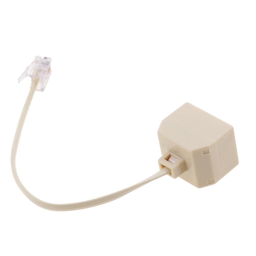 RJ11 Jack 2 Way Outlet Telephone Modular Line Splitter Plug Adapter 6P4C, 2-Way RJ11 US Telephone Plug to RJ11 Socket Adapter and Splitter