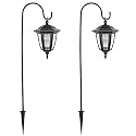MAGGIFT 34 Inch Hanging Solar Lights Outdoor Waterproof Solar Garden Lights with 2 Shepherd Hooks Landscape Lighting for Lawn Patio Yard Pathway