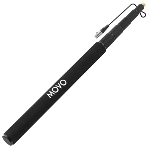 Movo CMP-17C Professional 9.8' Aluminum Boom Pole for Shotgun Microphones with Internal XLR Cable - Compatible with Rode NTG Series, Sennheiser