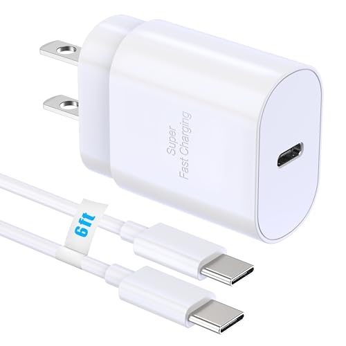 TT&C 30W USB C Super Fast Charger with 6ft Type C Cable, PD Wall Block Compatible with iPhone 17/16/15 Pro Max/Air, iPad Pro, and Galaxy