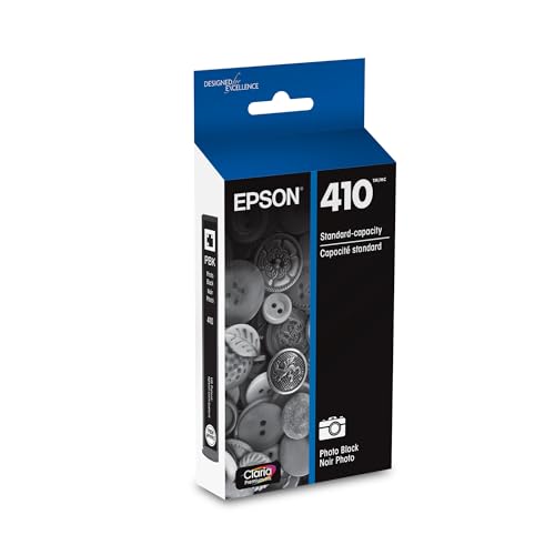 EPSON 410 Claria Premium Ink Standard Capacity Photo Black Cartridge (T410120-S) Works with Expression XP-530, 630, 640, 7100, 830