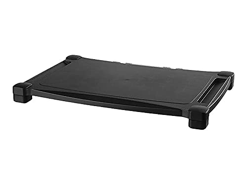 Kantek MS500 Wide Two-Level Stand, Height-Adjustable, 20 x 13 1/4, Black