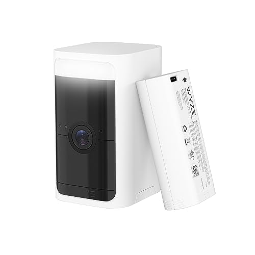 WYZE Battery Cam Pro, Wireless, No Hub, 2K HDR IP65 Outdoor/Indoor Smart Security Camera, Color Night Vision, Integrated Spotlight & Siren