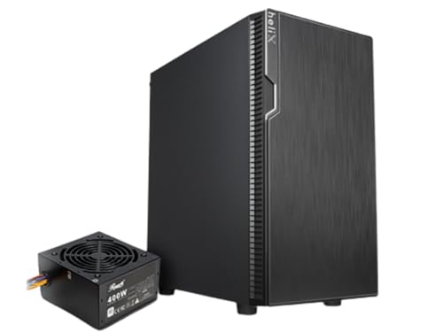 Rosewill FBM-X2-400-HELIX Micro ATX Mini Tower Desktop Gaming & Office PC Computer Case with Pre-Installed 400W Power Supply, 240mm AIO Support, 2X