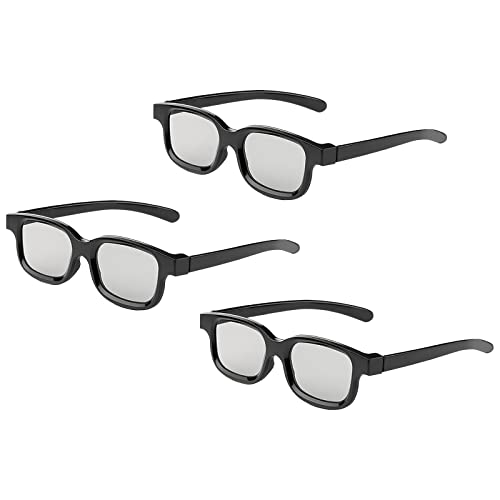 TOUMEI 3D Glasses, Circular Polarized Non-Flashing Passive 3D Glasses for Format Cinema/Passive Polarized 3D TV Projector - 3D Glasses That Supports
