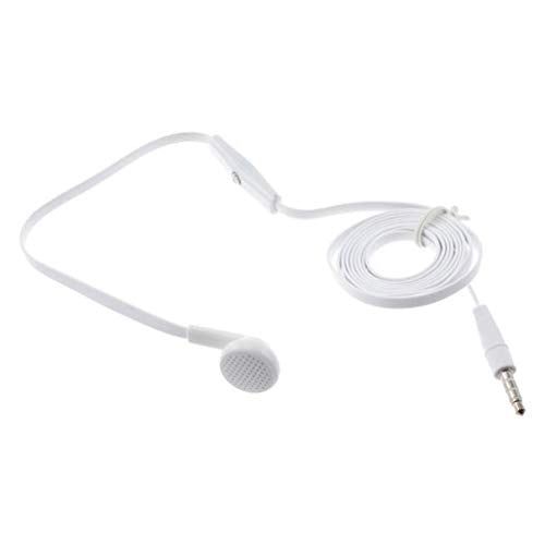 Mono Headset Compatible with LG V40 ThinQ Phone, Wired Earphone Single Earbud 3.5mm Headphone Flat White for V40 ThinQ Model
