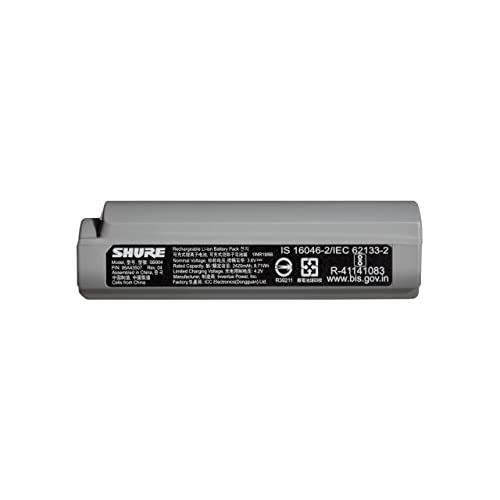 Shure GLX-D+ Dual Band SB904 Lithium-Ion Rechargeable Battery with up to 12 Hours of Runtime, Compatible with GLXD+ Digital Wireless Systems (GLXD1+