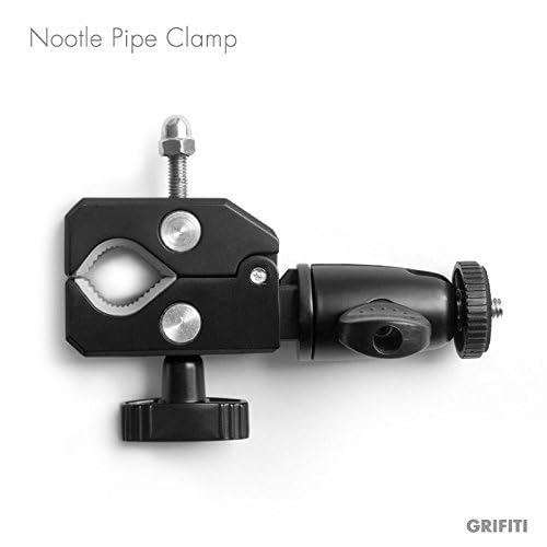 GRIFITI Nootle Heavy Duty Bike Bar Clamp Full Metal Construction 1/4 20 Threaded for Camera & Phone Mounts Pole Stands Any Pipe Bar 1.5 in Handlebar