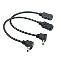 cablecc 2pcs 90 Degree Up & Down Direction Angled Mini USB 5 Pin Male to Female Extension Cable 0.2m