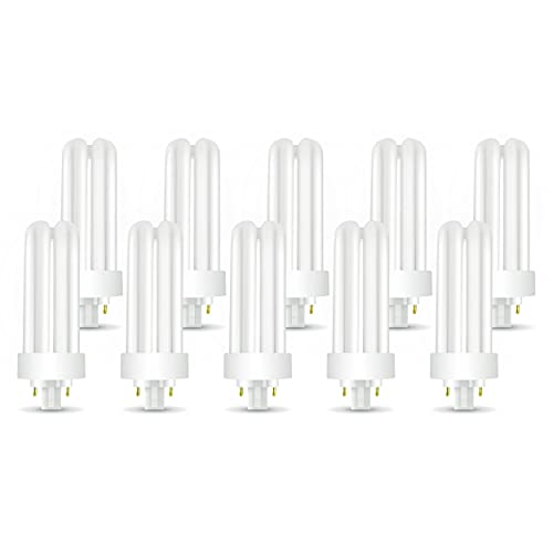 Circle (10 Pack PLT-26W 841 CFL Bulb, 4-Pin GX24q-3, 26W Triple Tube Compact Fluorescent, 4100K Cool White, Replaces Sylvania CF26DT/E/IN/841, Philips