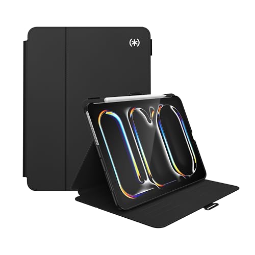 Speck New iPad Pro 11 Inch Case (2024 Model, 5th Gen) - with Pencil Holder, Drop & Camera Protection, Slim Multi Range Stand, Balance Folio, No