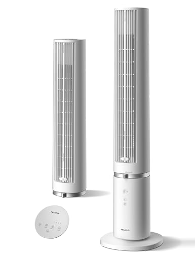 PELONIS 40-Inch Oscillating Tower Fan with Remote for Bedroom, White