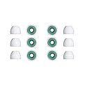 NICKSTON 12 pcs (M) Medium White Hybrid Replacement Set Earbuds Eartips Compatible with Sony XBA, MDR and DR Series in-Ear Earphone Headsets