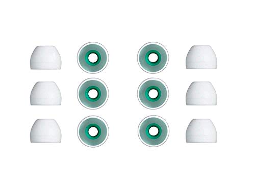 NICKSTON 12 pcs (M) Medium White Hybrid Replacement Set Earbuds Eartips Compatible with Sony XBA, MDR and DR Series in-Ear Earphone Headsets