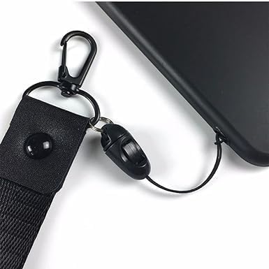 aoukoslt 10Pcs Black Detachable Buckle Mobile Phone Accessories Pendant Buckle Small Sling Anti-Lost Lanyard Cords Hanging Head Keychains Hooks