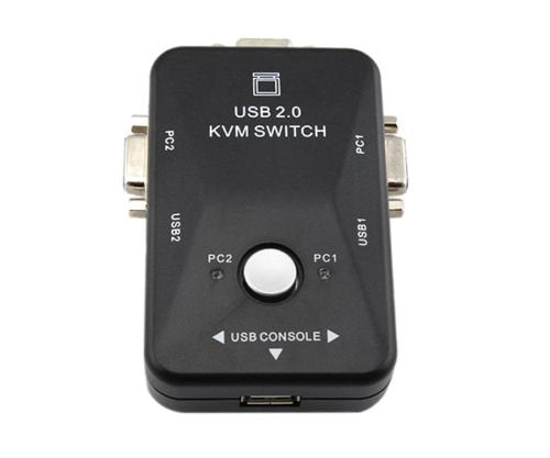 2-Port USB 2.0 Monitor Video VGA KVM Switch Switchbox for Control 2 Computers PC