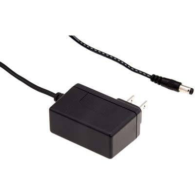 Mean Well GSM12U12-P1J Wall Mount AC Adapters 12W 12V 1A Medi, US 2 pin AC Plug, DC Center posi Barrel Plug 2.1 x 5.5 x 11mm, Input: 80~264VAC