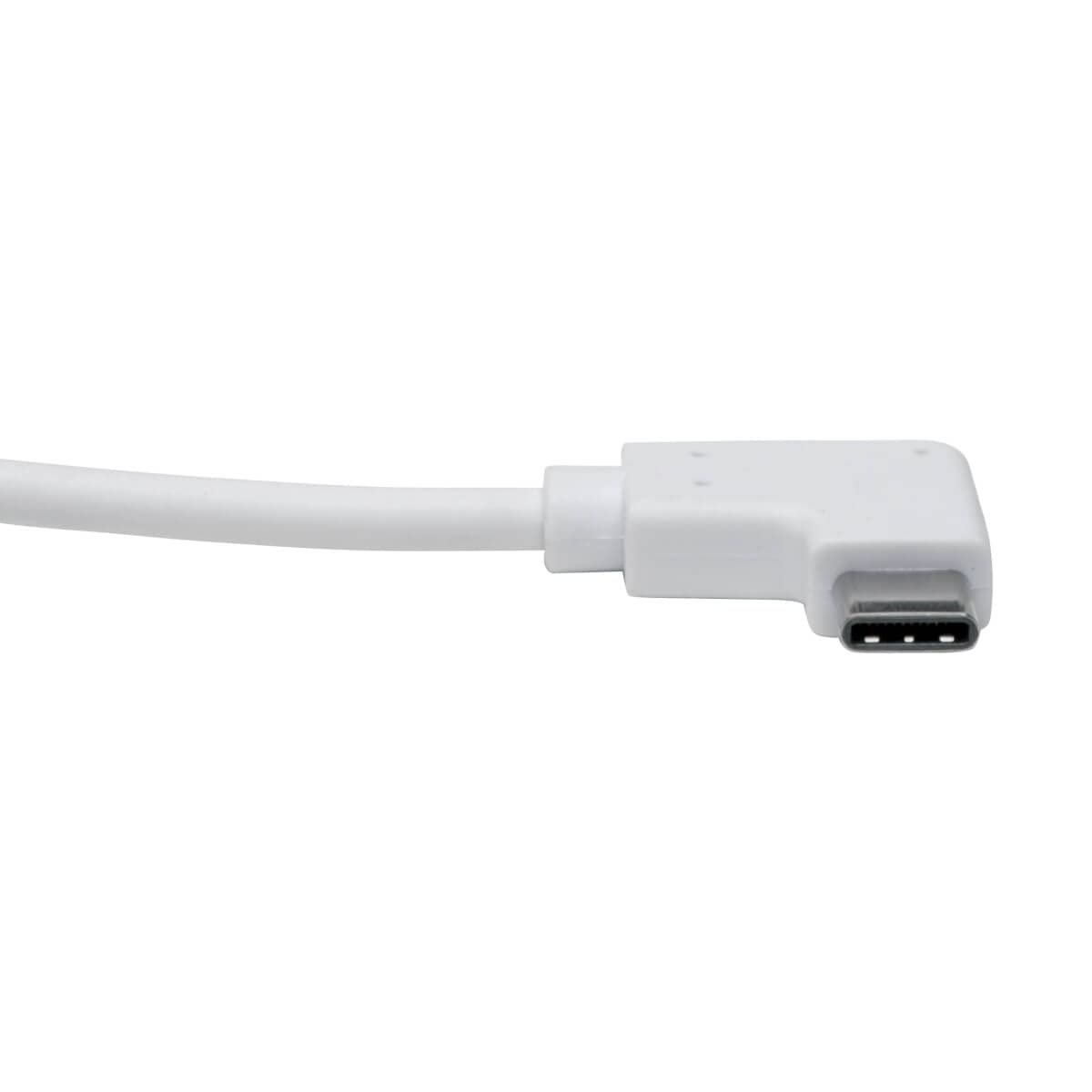 Tripp Lite Right Angle USB C to Ethernet Adapter, Thunderbolt 3 to Ethernet Adapter, Gigabit Ethernet Adapter, USB 3.1 Gen 1, 10/100/1000 Mbps, White
